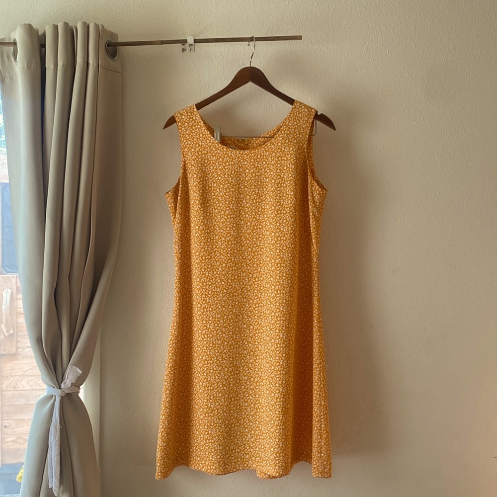 Liz Claiborne vintage yellow floral mini dress